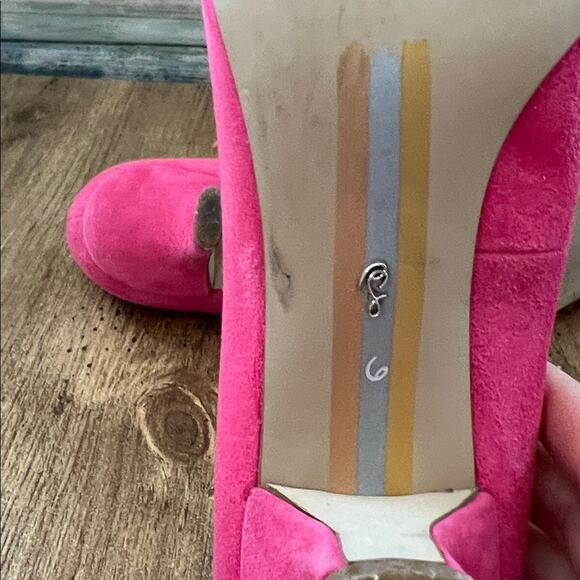 Sam Edelman Bianka Dahlia Pink Suede Pointed Toe Kitten Heels - Picture 13 of 13